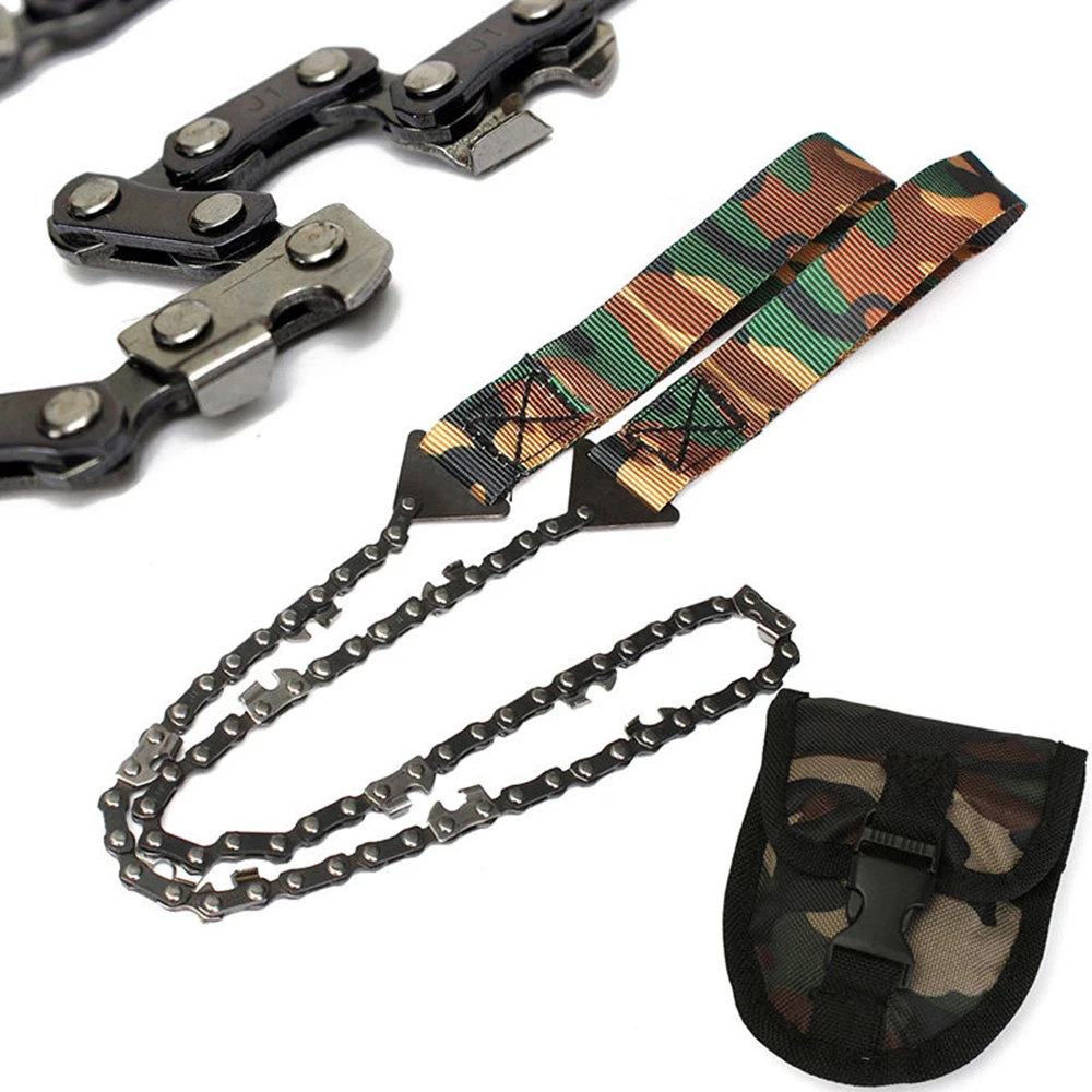 Camo Survival Chain Saw Hand Military Jungle ChainSaw Emergency Camping