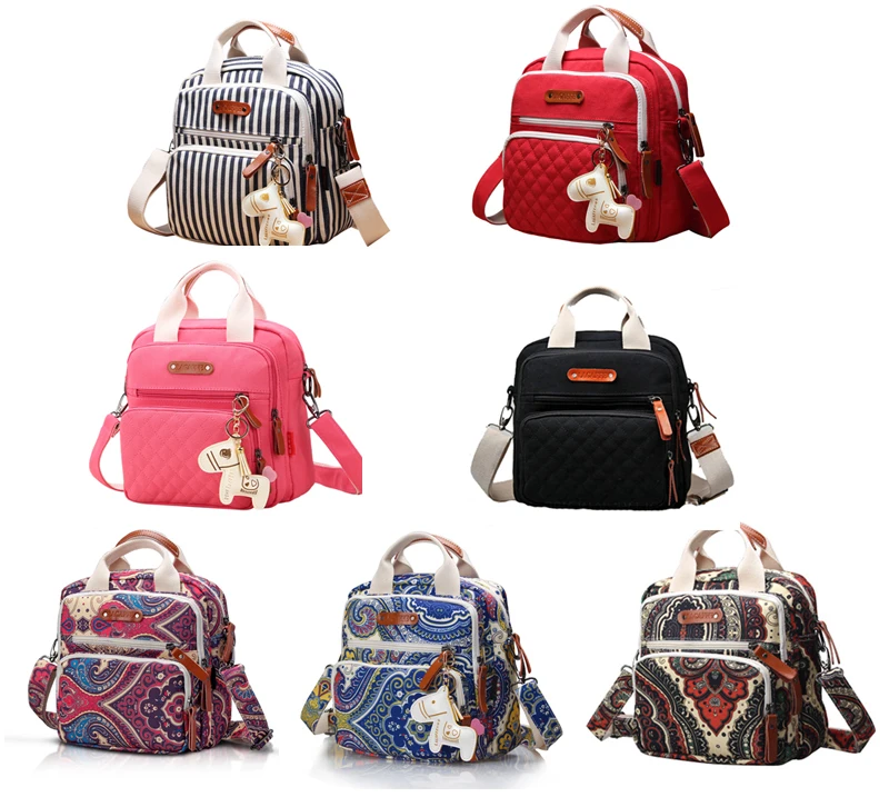 Quality Canvas Multi function Tote Messenger Backpack Baby Nappy