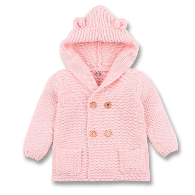 Весенний Детский свитер с капюшоном, осенне-зимний детский хлопковый свитер, верхняя одежда, пальто для мальчиков и девочек - Цвет: P