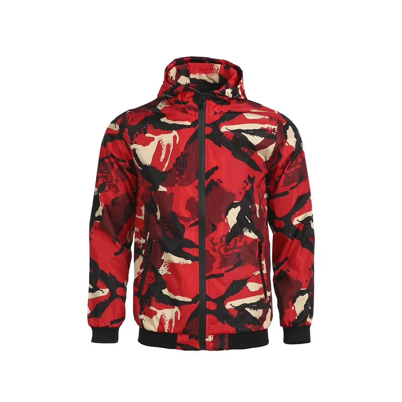 Mens Camo Hoodie Zip Up Jacket Coat Camouflage Print Hooded Top Warm