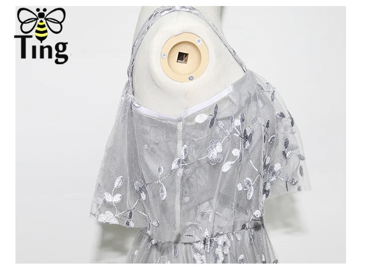 Tingfly дизайнер Франция шикарные Роскошные Вышивка Вечерние платья на бретельках, с вырезом Винтаж с открытыми плечами многослойное платье Повседневное Vestido