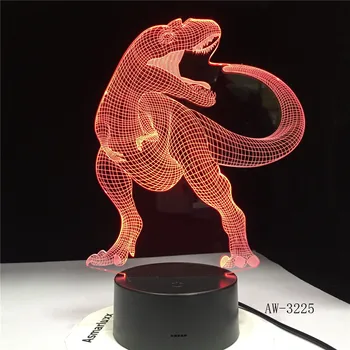 

Dinosaur 3D LED Illusion Lamp Optical Illusion Lights 7 Colors Multicolored USB Home Decoration Color Changeable Lamp AW-3225