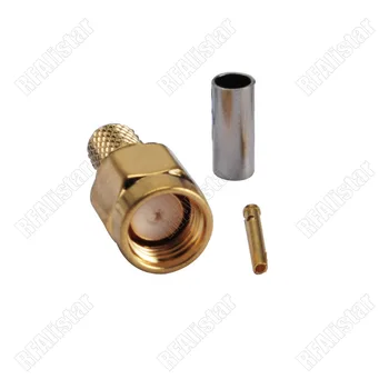 

20 Pieces RP-SMA Male Crimp (female pin) For RG58 RG400 LMR195 RG142 RF Coaxial Connector