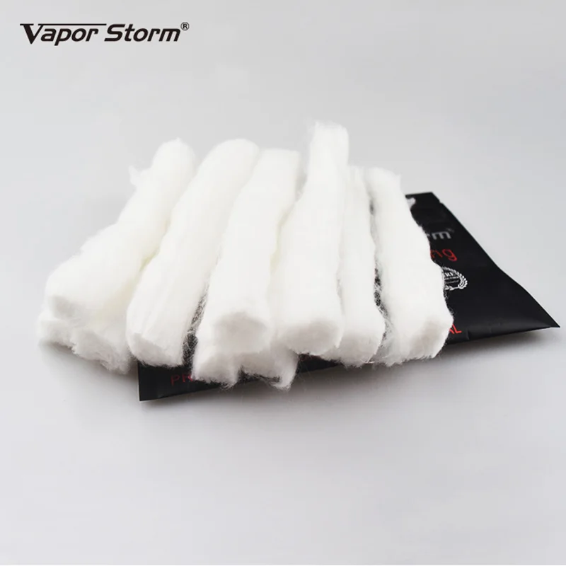 Healthy Organic Vapor Storm Cotton King Coil Wick Heating Wire Cotton 10 Strips 100% Tasteless RDA Cotton vs Cotton Bacon 05