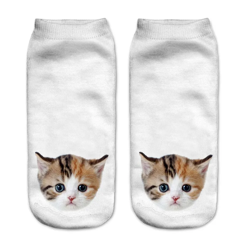 Лидер продаж, женские носки с 3D цифровой печатью, женские носки унисекс, модные милые короткие носки, женские низкие ножные носки с принтом милой собаки - Цвет: as picture
