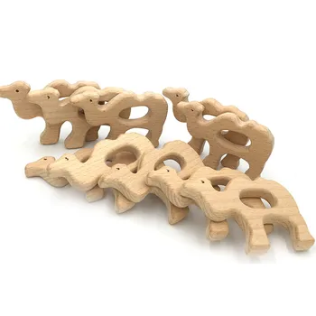 

Baby Girl DIY Pendant Toys Lovely Cartoon Wood Teether 1Pc Pure Natural Animal Shaped Baby Teething Nursing Beech Teether