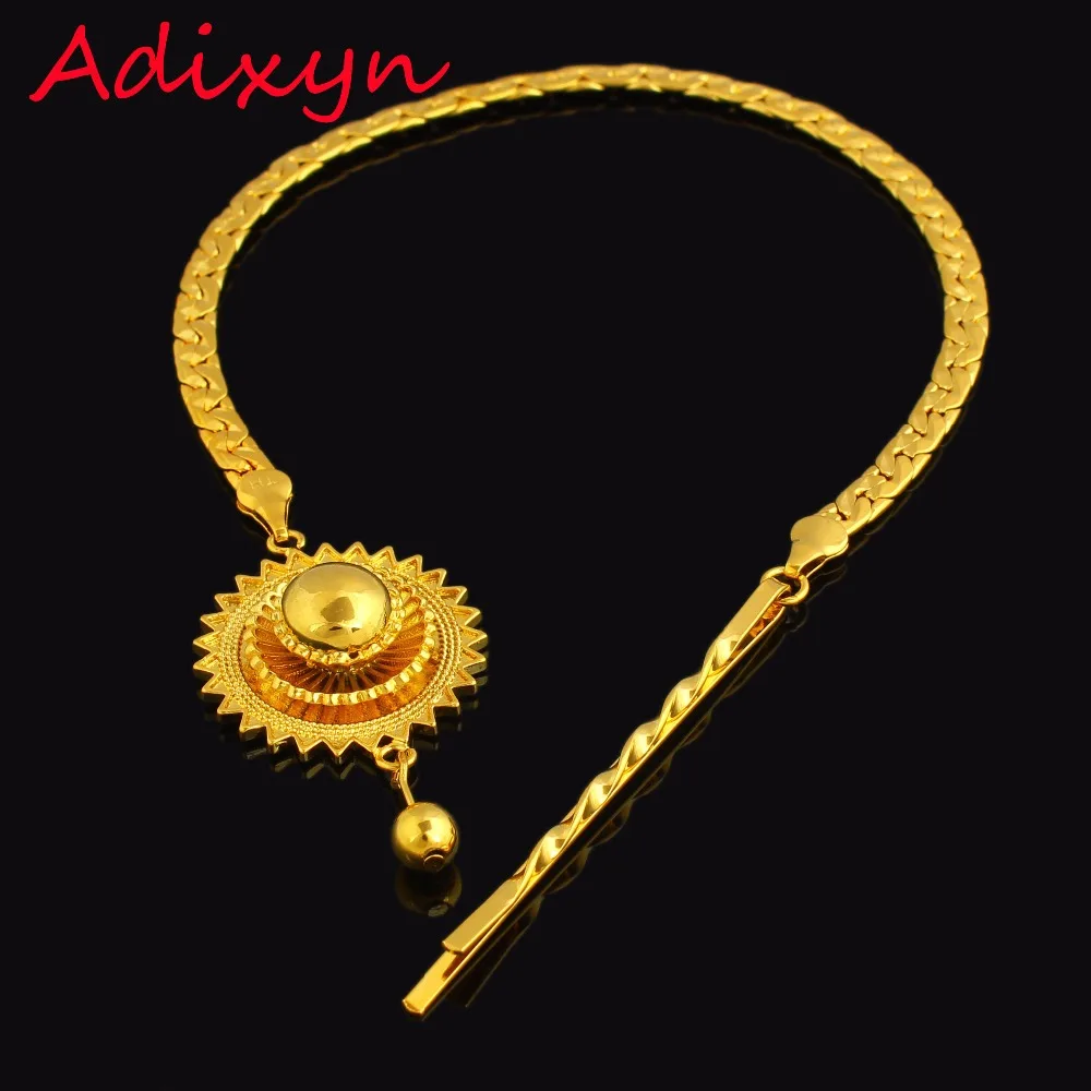 

New Ethiopian Hair Chain Jewelry 24k Gold Color African/Eritrea/Kenya Women Habesha Party Accessories