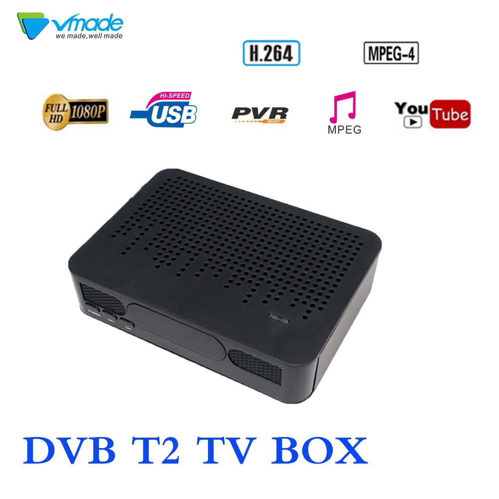 

Vmade DVB-T2 Full HD Digital Terrestrial Receiver H.264 MPEG4 Set Top Box Support teletext/subtitle/muti-language 3D TV Box