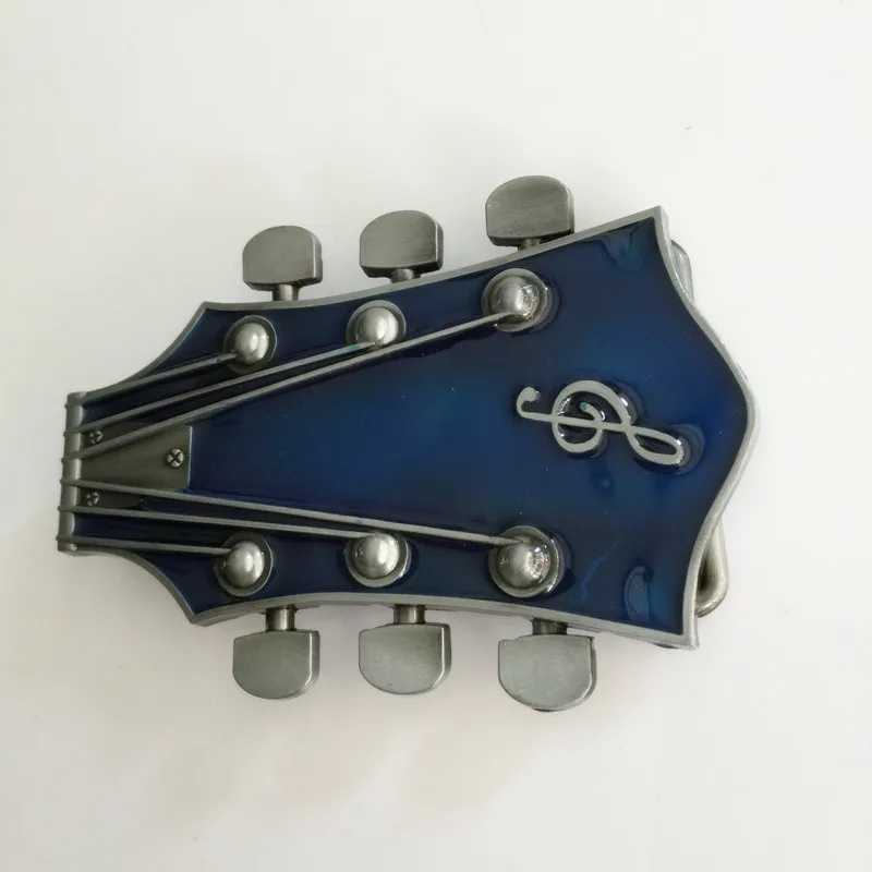 

Retail 2016 New Style Blue guitar Music cowboys belt buckles with pewter Fashion mens womens Jeans accessories fit 4cm Wide Belt