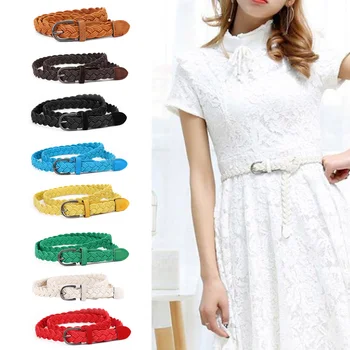 

NEW Style Womens Belt Brief Knitted Candy Colors Rope Braid Belt Female Belt For Dress High Quality