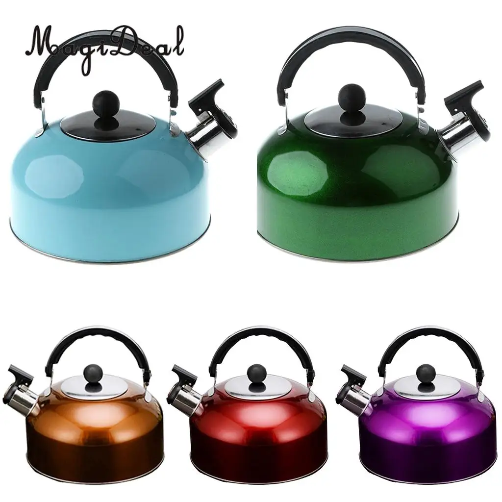 Lightweight MagiDeal Whistling Kettle Stainless Steel Camping Kitchen Tea Coffee Water Pot for Kitchen Fishing Picnic BBQ
