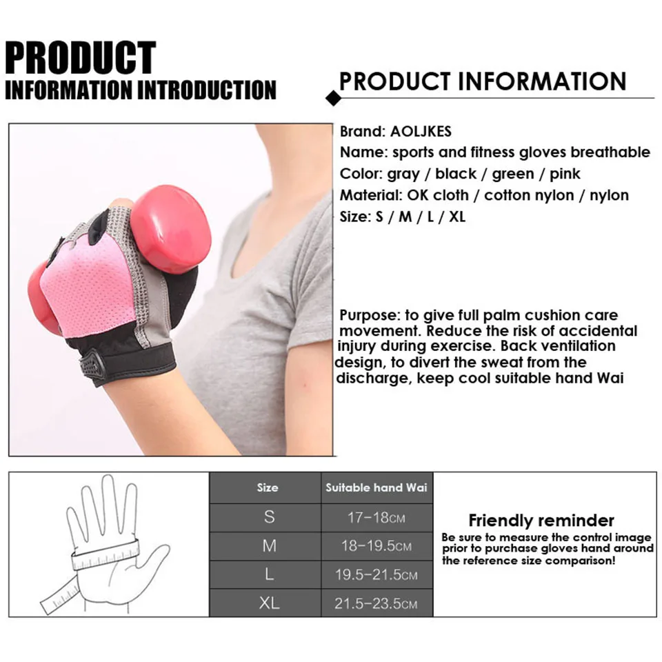 AOLIKES Gym Body Building Training Sports Fitness Weight Lifting Gloves Men Women Custom Fitness Exercise Training Gym Gloves