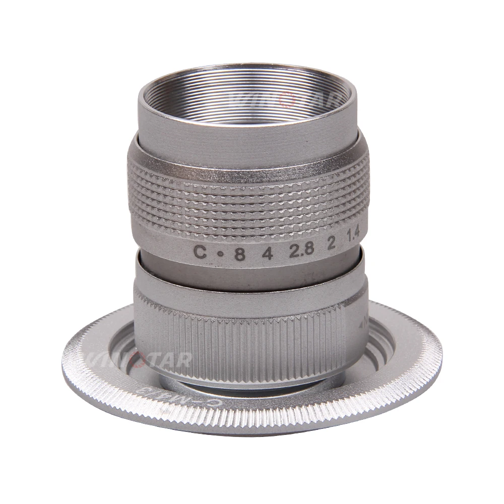 Серебряный Фуцзянь 25 мм F1.4 CC TV Lens + C Mount для Micro 4/3 m4/3 Olympus EPL5 EPL7 OM D EP3 EP6 EPL6 EPL3|c mount|fujian