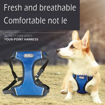 

1PCS Nylon Vest Pet Anti-Rush Chest Back Comfortable Breathable Reflective Chest Strap Hyena Rope for Medium Large Dogs