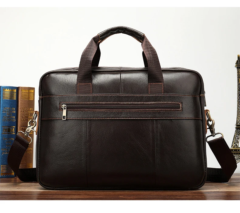 Genuine Leather Men's Bag Casual Business Briefcase Cross Section Men Shoulder Messenger Bag Handbag Tide