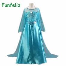 Платье Снежной Королевы Эльзы; нарядное платье для девочек; robe fille; Коллекция года; летнее платье для девочек; костюм принцессы; robe enfant; платья для девочек