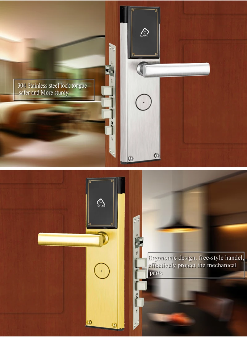 Hotel Electronic Smart Keyless RFID Card Door Lock Digital Access Control Key Card Hotel Lock Door
