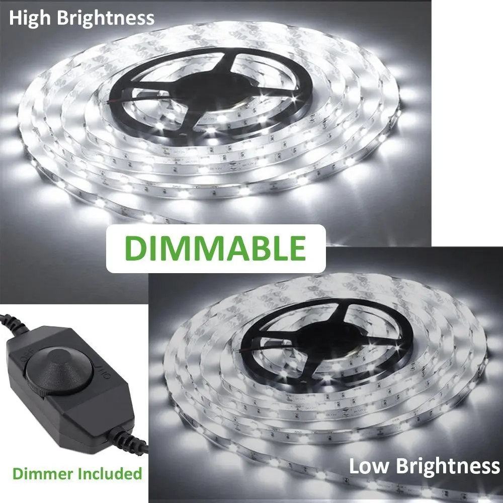 Dimmable LED Light Strip Kit with UL Listed Power Supply, 300 Units SMD