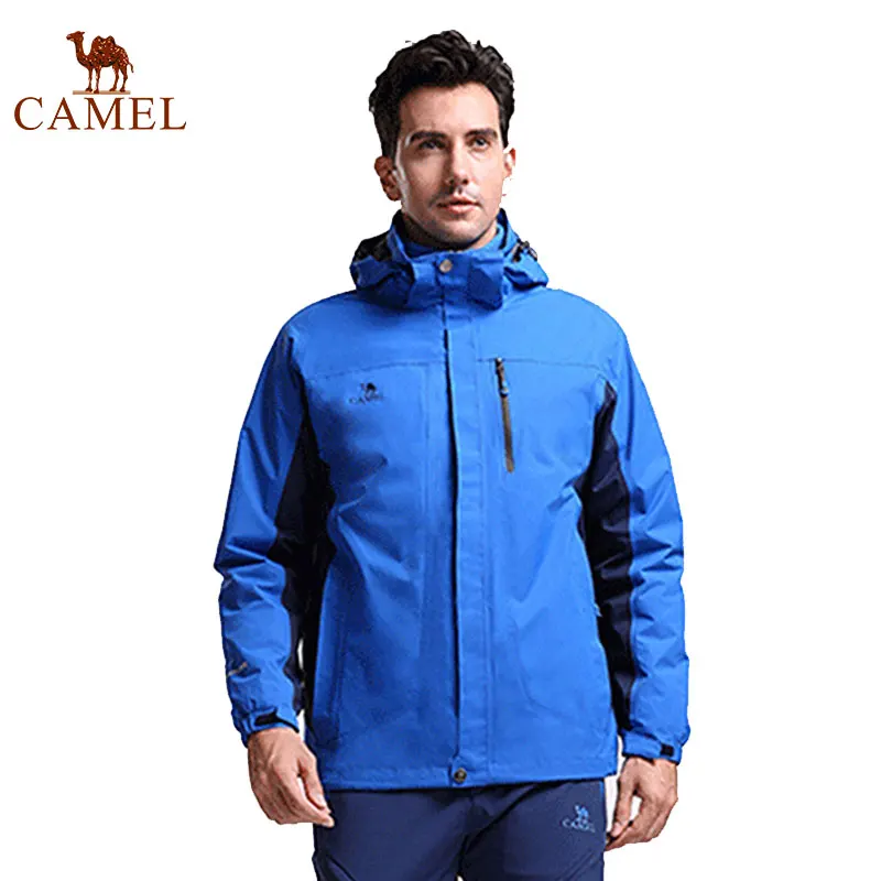 

CAMEL Men's Spring Autumn 3 in 1 Outdoor Jackets Waterproof Windproof Breathable Camping Trekking Climbing Jacket