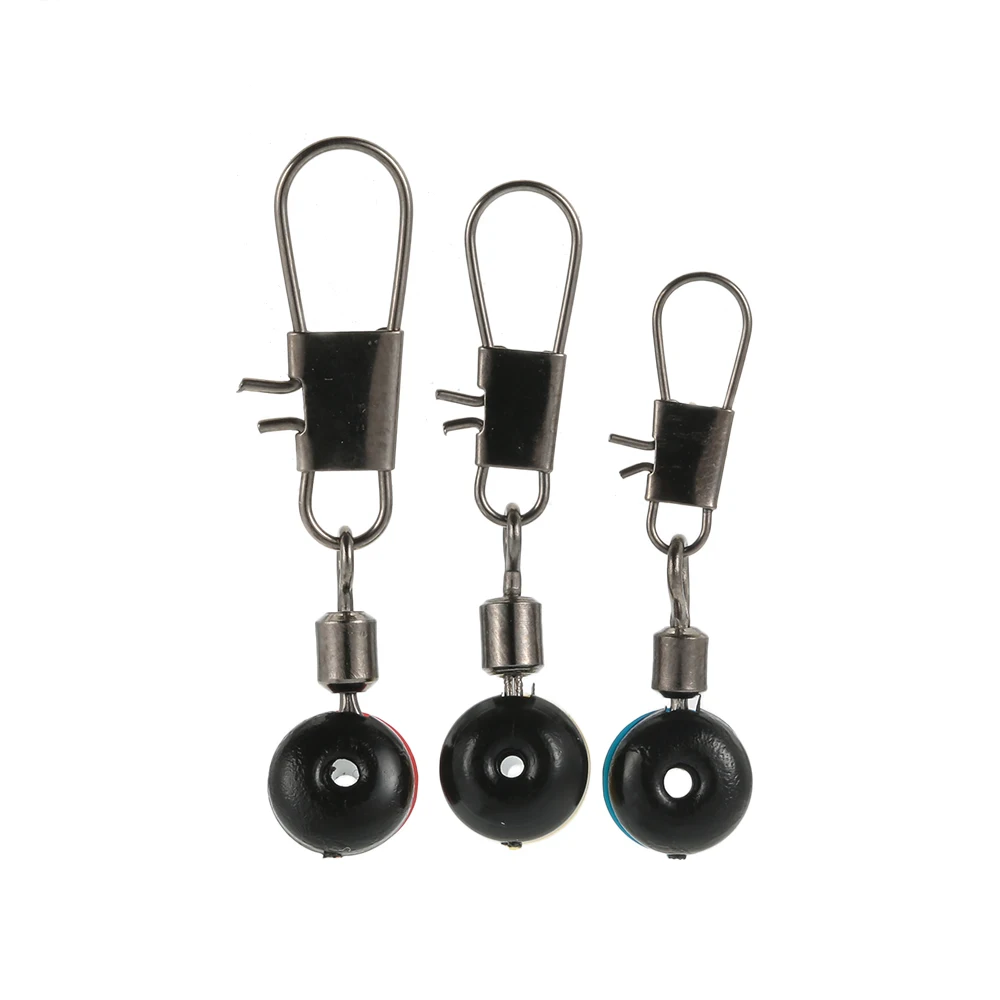 60pcs Space Beans Fishing Connector Float Connector Rolling Swivel Fishing Accessories Fishing Tackle Tool 3 Colors