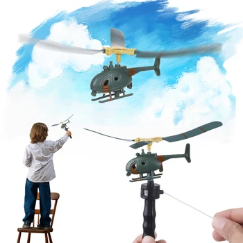 

Aviation Model Copter Kids Toys Handle Pull Helicopter Plane Outdoor Toys For Children Aircraft Playing Drone Gifts For Beginner
