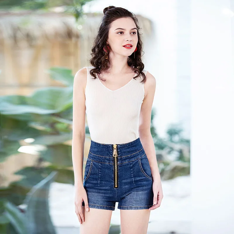 

Denim Shorts For Women 2019 Summer New Brand Trendy Slim Casual Plus Size Womens High Waist Shorts mom jeans