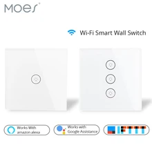 Wifi Smart Wall Touch Switch Glass Panel EU Standard APP Remote Control Works with Amazon Alexa Google Home for Smart Home Wifi Smart Wall Touch Switch Glass Panel EU Standard APP Remote Control Works with Amazon Alexa Google Home for Smart Home