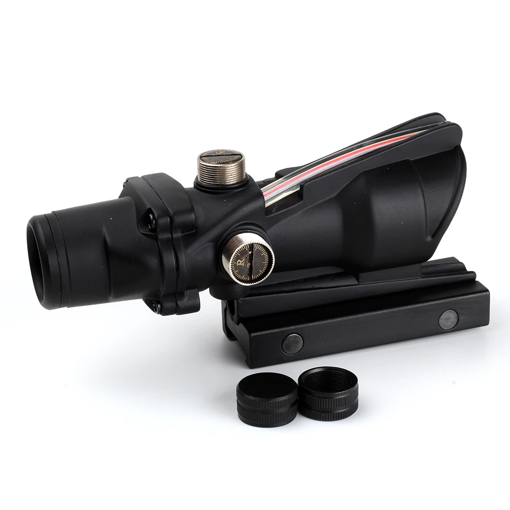 Охотничий Оптический Прицел ACOG 4X32 реальное волокно оптика красный зеленый с