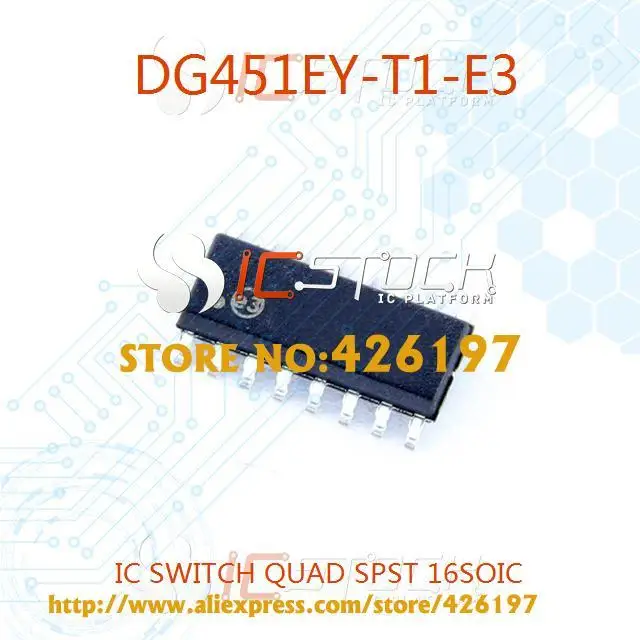 Free Shipping DG451EY-T1-E3 IC SWITCH QUAD SPST 16SOIC 451 DG451 3PCS |
