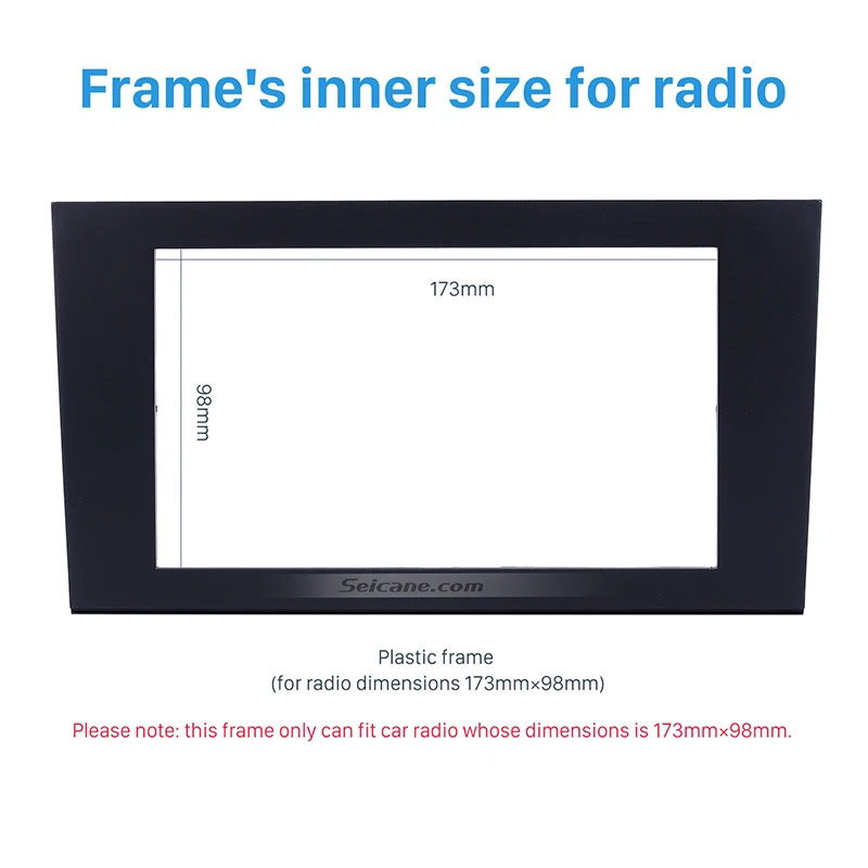 Seicane 173*98 мм двойной Дин радио Фасции Аудио рамка отделка ободок панель монтажный комплект для 2004 2005 2006 2007 2008 Audi A4