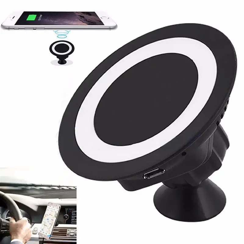 Qi Wireless Charger Dock Sticky 360 Rotating Mount Car Holder Charging Pad For Samsung Galaxy S7/S7 S6 Edge/Plus/Note 5