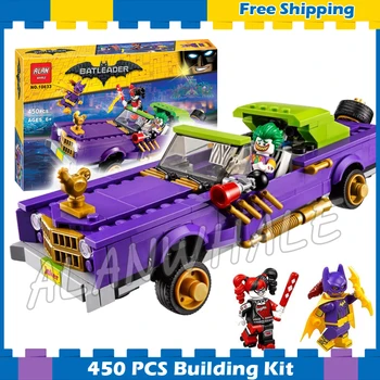 

450pcs Super Heroes Batman Movie The Joker Notorious Lowrider 10633 Model Building Blocks Boys Gifts Sets Compatible with Lago