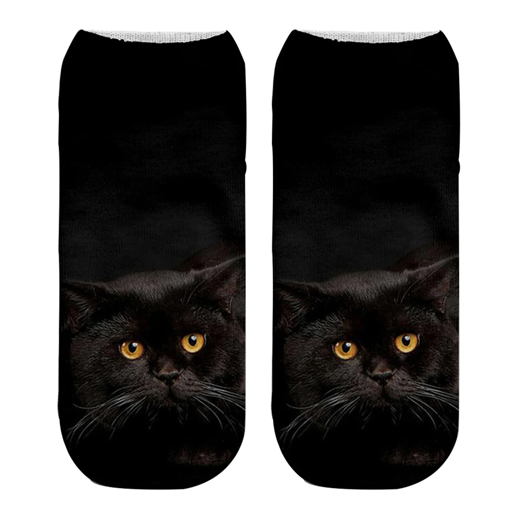 Милые носки унисекс с 3D рисунком для взрослых; эластичные нескользящие носки с рисунком кота - Цвет: type 5
