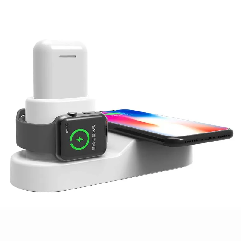 

QC 3.0 Quick Wireless Charger For iPhone X 8 Plus For Apple Watch 2 3 Fast Wireless Charger Earphone Pad For Samsung Xiaomi
