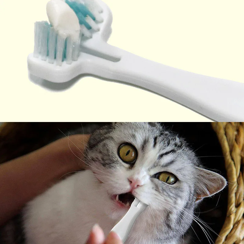 

Newly Dog Toothbrush Double Heads Teeth Brushing Cleaner Pet Breath Freshener Oral Care for Dog Cats TE889