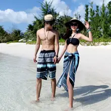 Любовник купальный костюм-двойка женские бикини мужские пляжные шорты Плавки, боксёры для плавания пот серфинг фитнес бордшорты пляжные купальники плюс