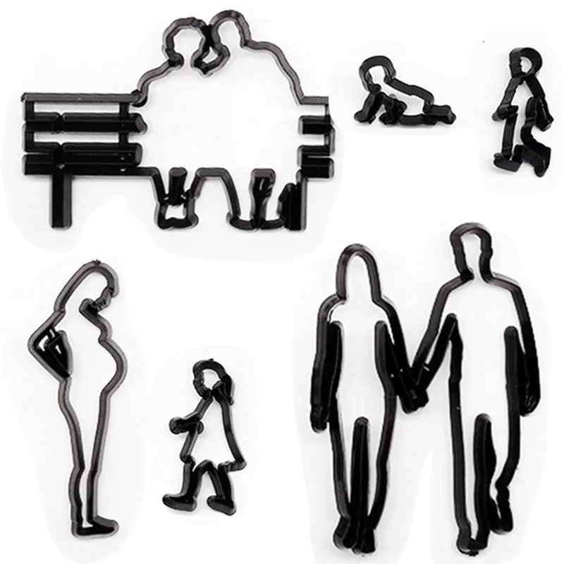 11Pcs Family Theme Fondant Cake Cookie Chocolate Printing Mold Biscuit Cutting Mold Baking Cake Decoration Tool4