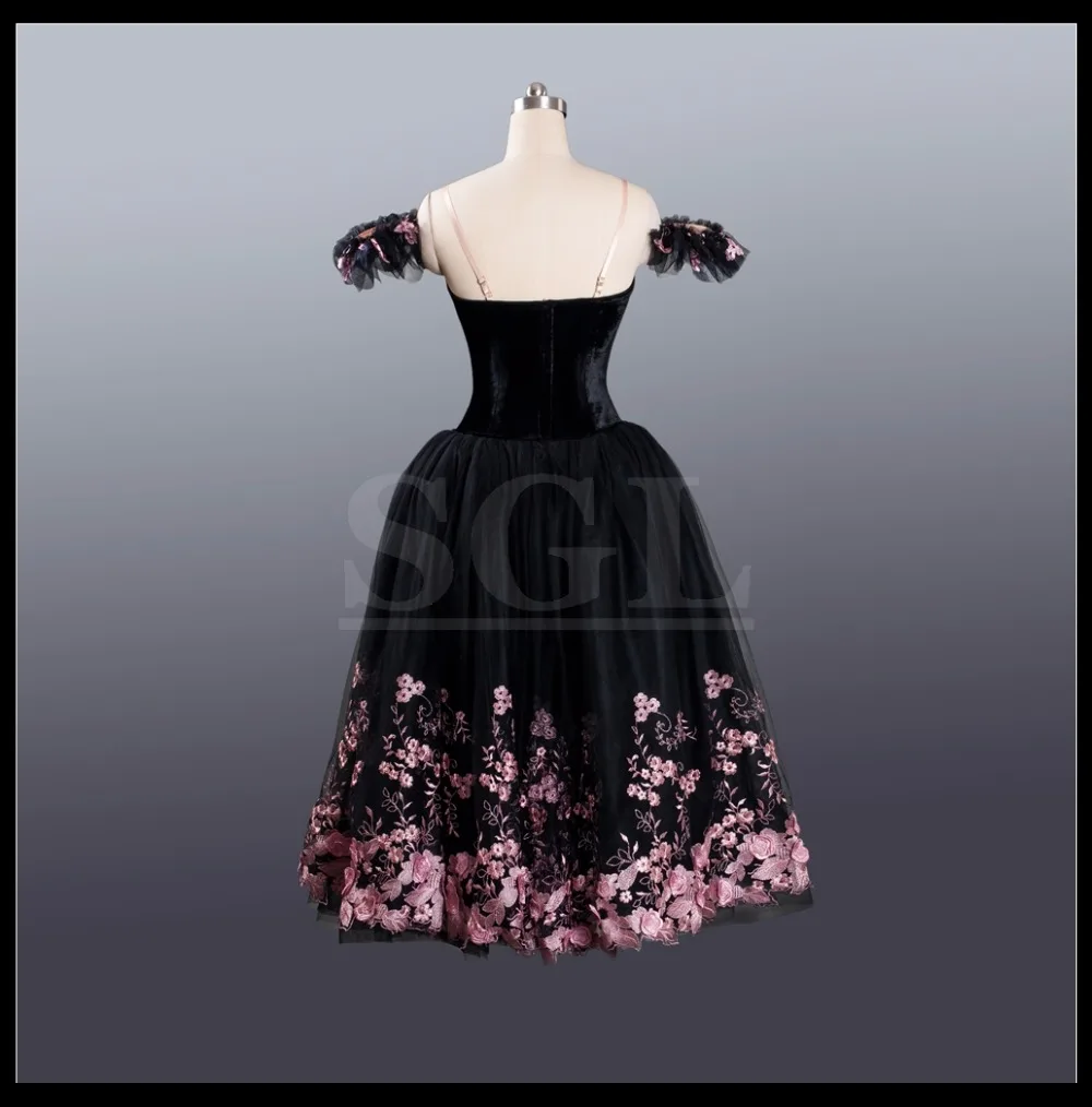 Adult-Black-Romantic-Long-Dresses-Velvet-Bodies-Custom-Made-Professional-Ballet-Dress-AT1206-Ballet-Cinderella-Stage (2)