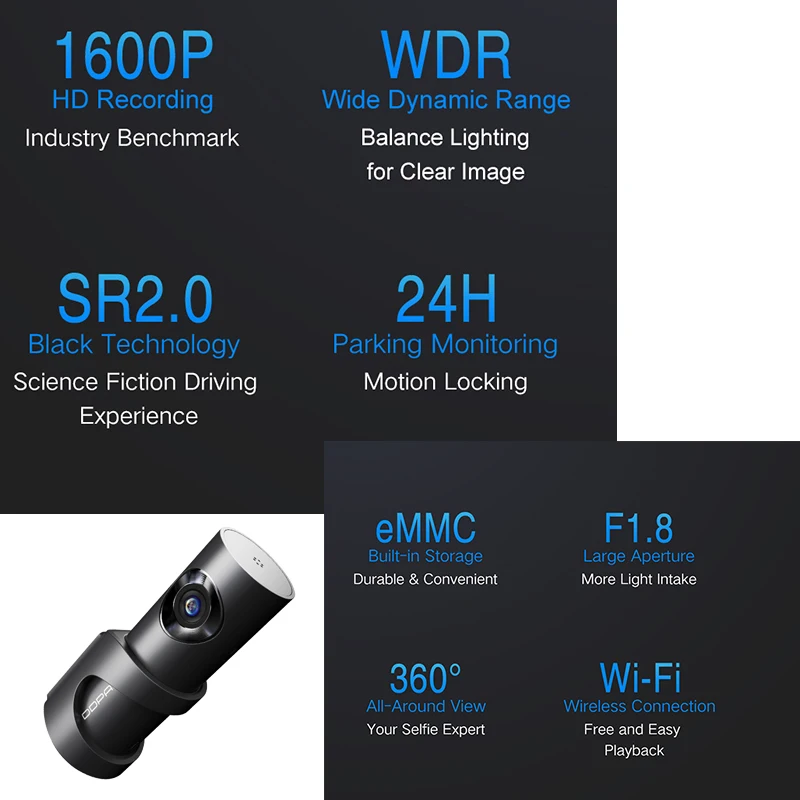 Xiaomi DDPai Dash Cam 32 Гб Mini3 английское Голосовое управление камера ночного видения 1600P HD