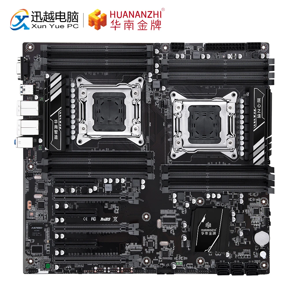 Tanie Huanan zhi X79 16D płyta główna Intel Dual CPU LGA 2011 E5 2689 2670 V2 DDR3 1333 1600 1866MHz 512GB SATA3 USB3.0 E ATX