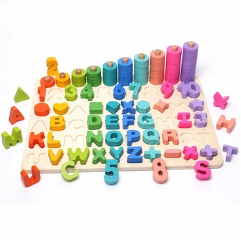 

Preschool Wooden Montessori Materials Learning To Count Matching Digital Shape Early Educational Teaching Math Toys For Children