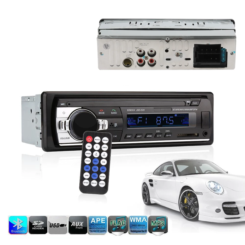магнитола 1 din Автомобиль Радио Bluetooth JSD 520 в тире 12 В Авторадио тюнер аудио стерео fm
