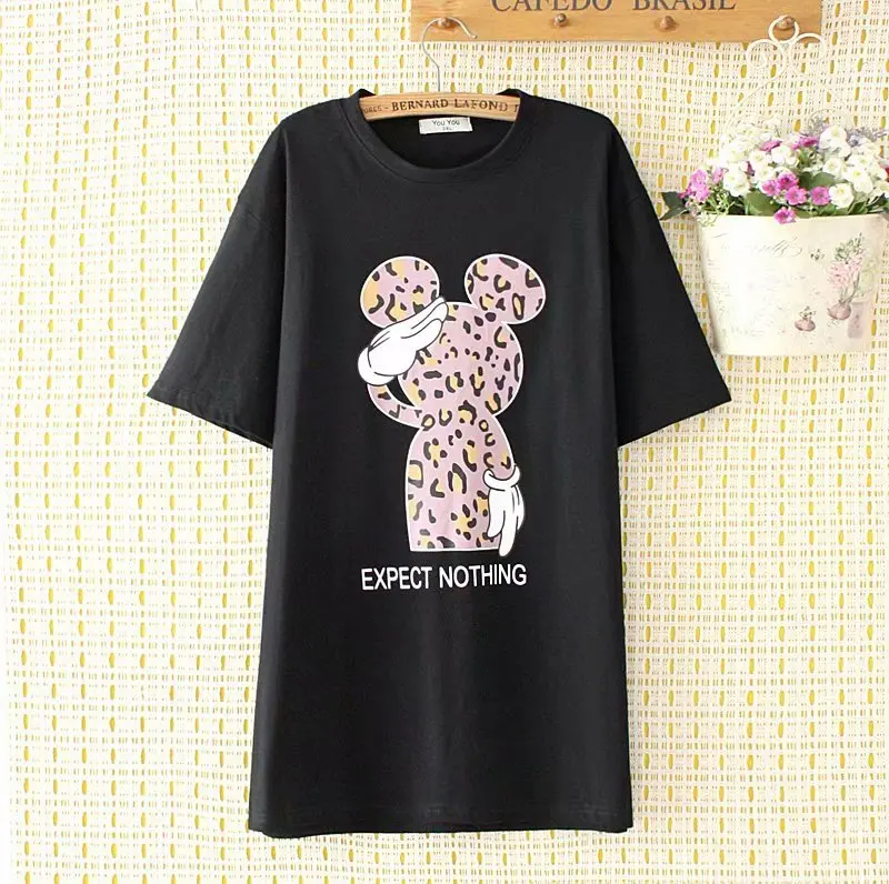

New 2019 Spring Summer Women T Shirt Oversized Big Plus Size Short Sleeve Ladies Casual O Neck print Tee Shirts