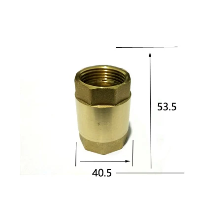 " BSP внутренняя резьба Латунный прямой обратный клапан односторонний обратный клапан для воды, нефти, газа длина 53,5 мм