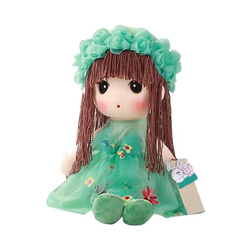 Милые модели для девочек, плюшевые набивные куклы, игрушки, свадебные милые Тряпичные куклы, украшения, подарок на день рождения для детей - Цвет: 38 cm Green