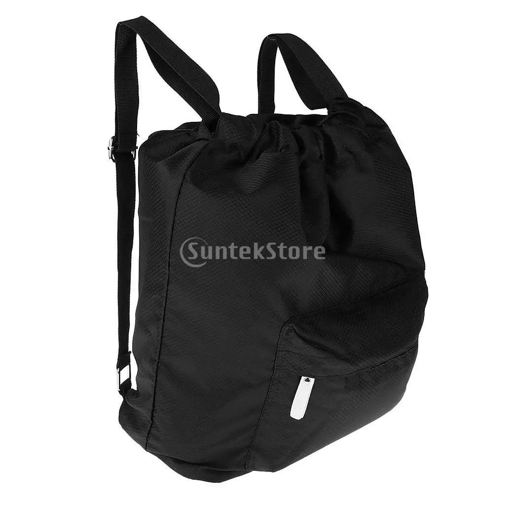 Водонепроницаемая сумка для плавания, бассейна, спортзала, на шнурке, сумка для хранения, каяк, пляж, кемпинг, путешествия, сухой, влажный, раздельный, наплечный рюкзак - Цвет: Black