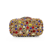 Роскошное Новое поступление цветной горный хрусталь женский клатч модный клатч с бриллиантами кошельки вечерняя сумка Мода(8227A-BW