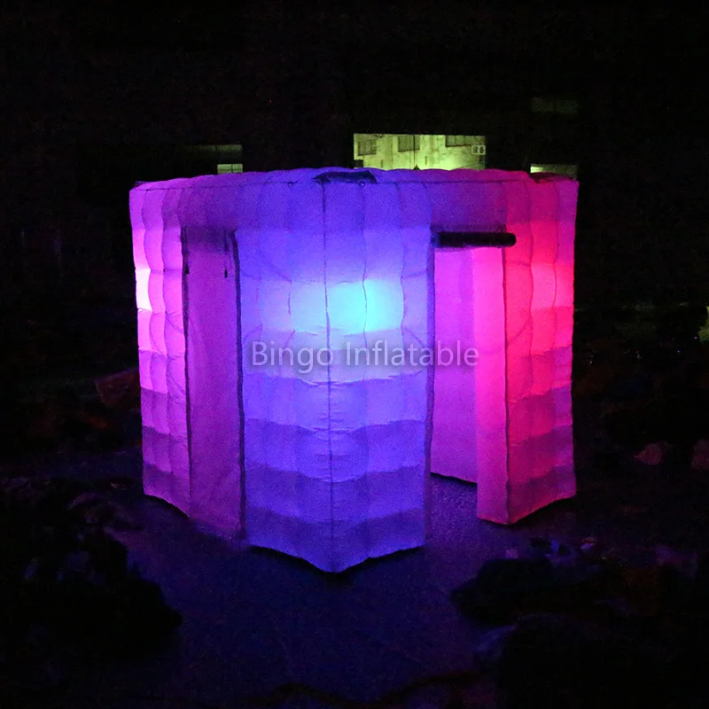  inflatable photobooth tent with ledTWO Doors Inflatable Portable Photo Booth Tent with Free Props K