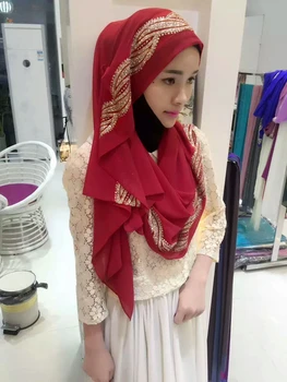 

M15 1pcs High quality glitter lace bubble chiffon hiajb scarf wrap shawls long wrap headband 180*75cm