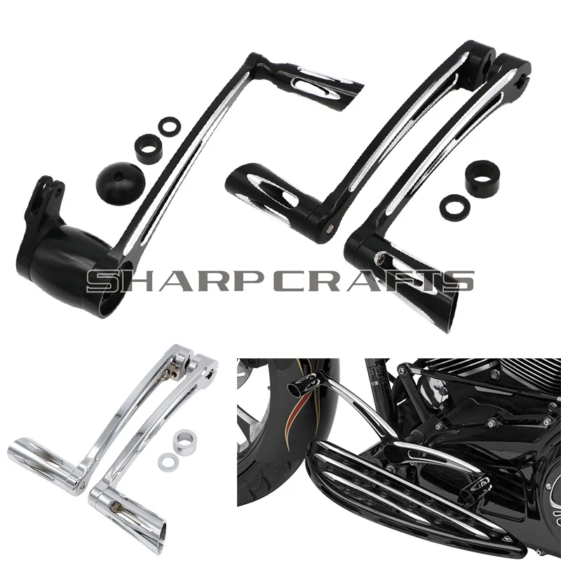 

2008- 2018 Motorcycle Chrome Heel Toe Shift Lever Brake Arm Pedal Kit W/ Shifter Pegs For Harley Touring FLT FLHX FLHT FLHR FLTR